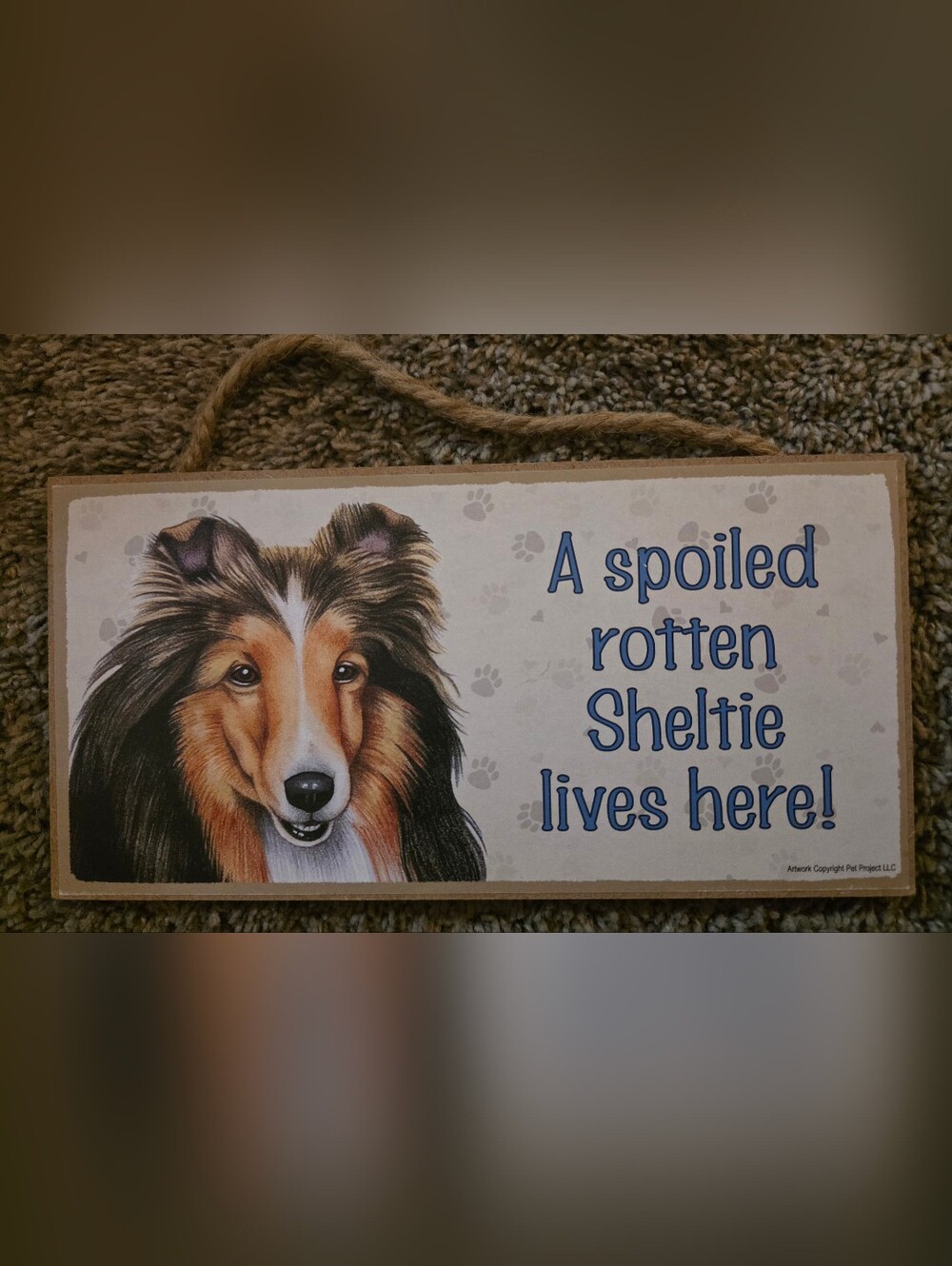 Sheltie Decorative Dog Wall Sign - Brown, Black, White
